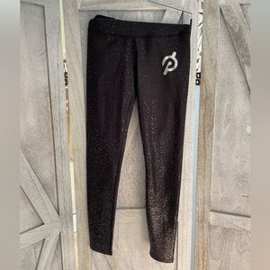 Peloton Sparkle Flex Leggings Black Silver Galaxy print women size medium